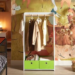 SoBuy KMB109-W kids wardrobe with 2 hooks & Boxing closet & shelf for CHILDREN'S room 60x110x35cm