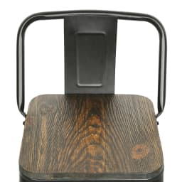 Set of 4 metal bar stools, 84 cm high, with backrest. Stackable vintage/industrial stool for bars, bistros, terraces & cafes