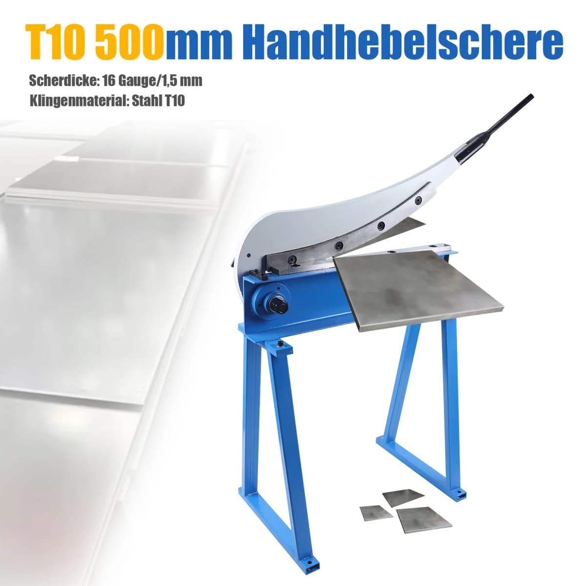 HS-500 Heavy Duty Iron Cutting Shear Metal Sheet Shear for DIY & Construction 1.5mm Thick Metal Shear 51.18in Carbon Steel Shear