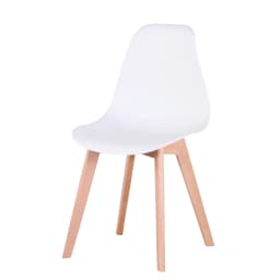 Rectangle Dining Table Set and 4Pcs Nordic Medieval Style Dining Chairs Wooden Legs for Living Room Dining Room Kitchen White