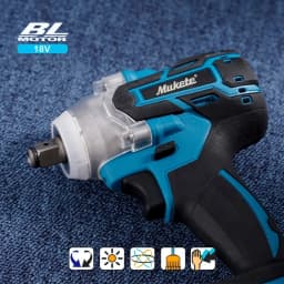 500N.m Brushless Motor Electric Impact Wrench 2×21V Li-ion Battery Strong Torque Cordless Wrench Impact Screwdriver Tool