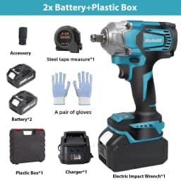 500N.m Brushless Motor Electric Impact Wrench 2×21V Li-ion Battery Strong Torque Cordless Wrench Impact Screwdriver Tool