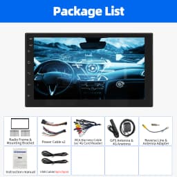 ESSGOO Android 14 6+128G Universal 2DIN 7" Car Radio Carplay Android Auto GPS Navigation AM RDS Bluetooth WIFI 4G FM Mirror Link
