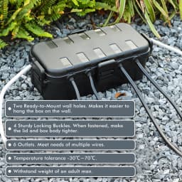 Outdoor Waterproof Box for Multi Plug Extension Lead, IP54 Weatherproof Plug Box, Electrical Box Protect Outlet, Plug