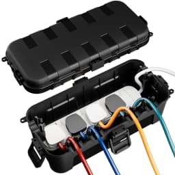 Outdoor Waterproof Box for Multi Plug Extension Lead, IP54 Weatherproof Plug Box, Electrical Box Protect Outlet, Plug
