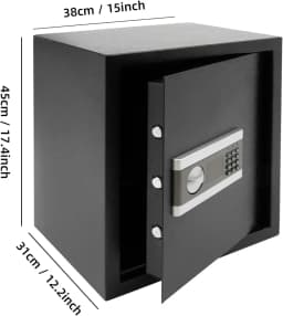 Electronic Safe Furniture Safe Fireproof Safe with Password Emergency Key & Locking Wall Safe for Jewellery Cash Security