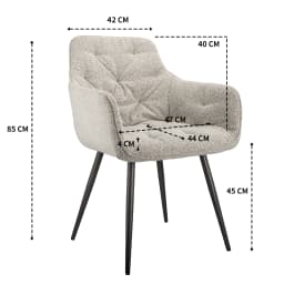 Set of 2 High Quality, Durable, Stable, Bouclé fabric Comfortable Ergonomic Office Chairs