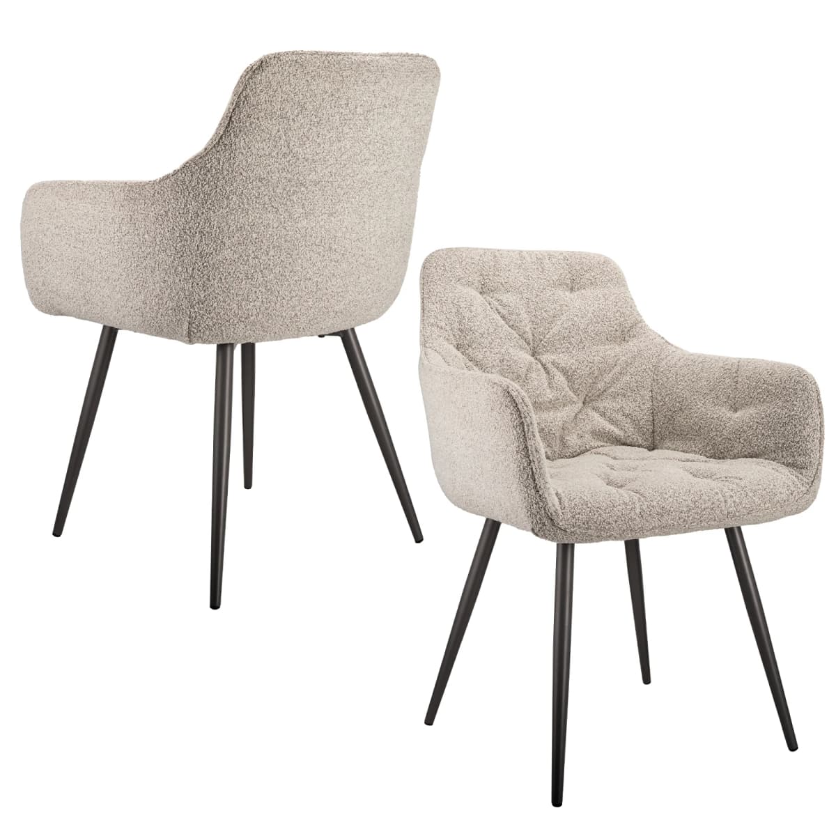 Set of 2 High Quality, Durable, Stable, Bouclé fabric Comfortable Ergonomic Office Chairs