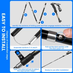 110-125 Cm Trekking Poles EVA Handles Foldable Adjustable Aluminum Alloy High Density Nordic Walking Poles 1 Pair
