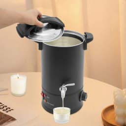 8/12/15L Wax Melter 1800W Stainless Steel Electric Wax Melting Furnace Wax Insulated Pot with Spout Temperature Control for Soy Candle Making Supplies