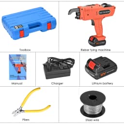 8-34MM Steel Bar Tying Machine, Automatic Steel Bar Tying Tool 4500mAh Handheld Steel Bar Tying Machine With 2 Batteries