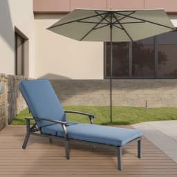 Lounge Patio Chair with Cushion, Adjustable Reclining Rust-Resistant Aluminum Poolside Chaise Lounge Furniture, Waterproof(1pc)