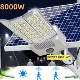8000W Solar Street Lights Outdoor Commercial Parking Lot Light Dusk to Dawn Solar Security Flood Lights Solar Lamp for Yard Road