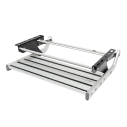 Manual RV Step 330lbs Capacity Entry Folding Step Motorhome Side Step Camping Anti-Slip Steps RV Mounting with Screws for RVs Travel Trailers Trucks