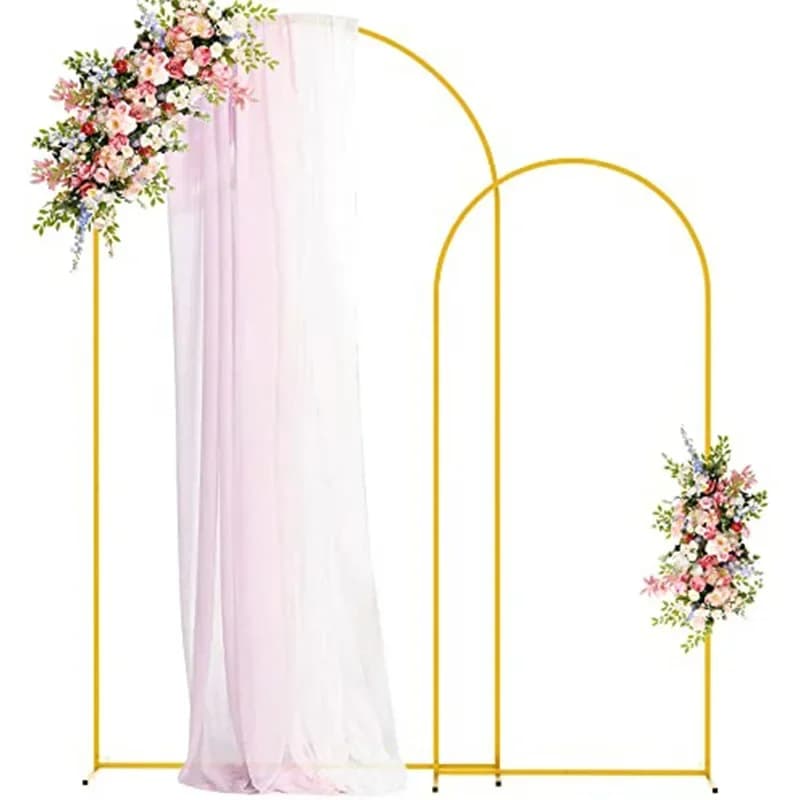 Golden Metal Arch Backdrop Stand Arch Frame for Birthday Party Ceremony Outdoor Indoor Celebration Decoration Wedding Arch Decor