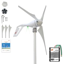 400W 12V 24V Horizontal Wind Turbine Generator Wind Turbine Generator With LED Indicator Controller Small Mini Windmill Turbine
