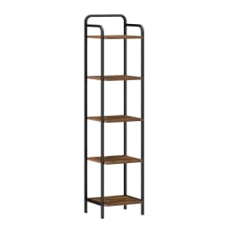 Hzuaneri Bookcase, Shelf, Standing Shelf, Narrow Bookcase, Industrial Corner Shelf, Slim Shelf for Home Office, Living Room