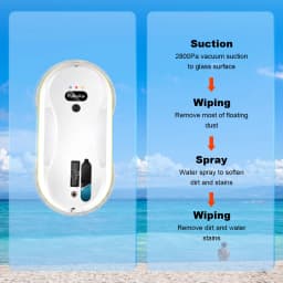 PuRuiKai 2025 Robotic Window Cleaner – AI-Powered Streak-Free for Glass/Patio Doors/Tiles Ultra-Quiet & Remote Control PRK-309