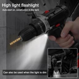 3in1 Multifuctional Electric Drill Handheld Lithium Screwdriver 21V Impact Drill Brushed Motor 2 Speeds Control Stepless Speed