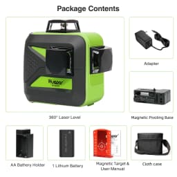 Huepar 603CR 12 Lines 3D Cross Laser Level Self-Leveling 360 Horizontal And Vertical Cross Super Powerful Red Laser Beam Line