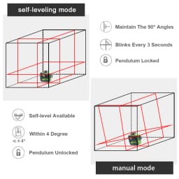 Huepar 603CR 12 Lines 3D Cross Laser Level Self-Leveling 360 Horizontal And Vertical Cross Super Powerful Red Laser Beam Line