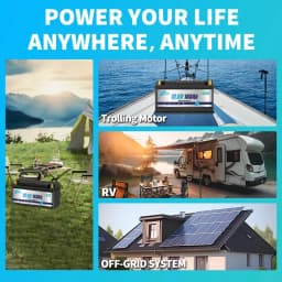 HRBEEnergy 12V 140Ah Bluetooth LiFePO4 Lithium Battery,Low-Temp Protection,Rechargeable Battery for Marine,Trolling Motor,Solar