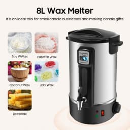 8L/10.8L/12L Wax Melter for Candle Making 1100W Electric LED Wax Melting Pot Wax Warmer Machine Candle DIY Wax Heater with Spout