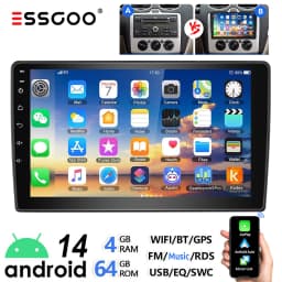 ESSGOO 9" Android 14 Carplay For Ford Transit Connect MK7 Focus Galaxy Fiesta C S Max Kuga Car Stereo GPS Nav Wifi RDS Bluetooth