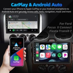 ESSGOO 9" Android 14 Carplay For Ford Transit Connect MK7 Focus Galaxy Fiesta C S Max Kuga Car Stereo GPS Nav Wifi RDS Bluetooth