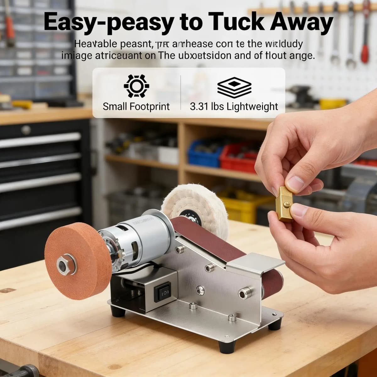 Electric Belt Sander Sand Belt Machine 775 Motor Corded Electric Adjustable Polisher EU Standard For DIY Woodworking Handicrafts