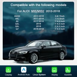 AUTOTOP Wireless Carplay Android Auto Retrofit Kit For A3 2014-2018 A4 A5 B9 Q2 Q5 Q7 2017-2018 AirPlay MirrorLink Bluetooth GPS