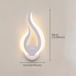 Modern LED Wall Light, Flame Shape Wall Lamp,3000K Warm White Indoor Lighting,Living Room Bedroom Bedside Sconce Wall Light