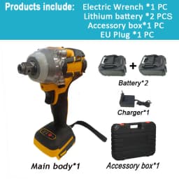 Brushless Electric Wrench Cordless Electric Wrench Lithium Battery Wrench Double Battery/Single Battery Plastic Box Packaging