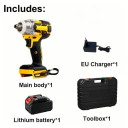 Brushless Electric Wrench Cordless Electric Wrench Lithium Battery Wrench Double Battery/Single Battery Plastic Box Packaging