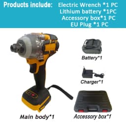 Brushless Electric Wrench Cordless Electric Wrench Lithium Battery Wrench Double Battery/Single Battery Plastic Box Packaging