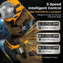 Brushless Electric Wrench Cordless Electric Wrench Lithium Battery Wrench Double Battery/Single Battery Plastic Box Packaging