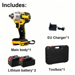 Brushless Electric Wrench Cordless Electric Wrench Lithium Battery Wrench Double Battery/Single Battery Plastic Box Packaging