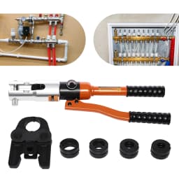 Professional Crimping Pliers 10 Ton Hydraulic PressIing Tool Portable 360° Press Tool Set with TH Molds/U Molds/ V Molds/M Molds