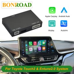 Bonroad Wireless Carplay Android Auto Decoder For TOYOTA Touch2 Entune2.0 Highlander Tundra Sienna Prius Yaris Camry CHR Module