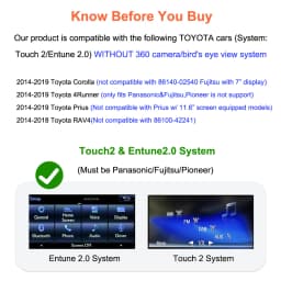 Bonroad Wireless Carplay Android Auto Decoder For TOYOTA Touch2 Entune2.0 Highlander Tundra Sienna Prius Yaris Camry CHR Module