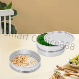 3 Pcs Seed Sprouting Kit Stainless Steel Sprouts Growing Tray Seed Sprouting Round Sliver For Beans Peas