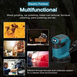 125mm Cordless Orbital Sander Wood Grinder Car Polisher Metal Waxing Polishing Grinding Sanding Machine for 18V Makita Battery