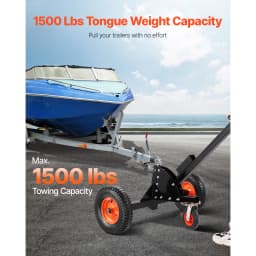 VEVOR 1500lbs Tongue Trailer Dolly 2 in 1 Boat Mover with 22in-26in Adjustable Height & 15.2 in Tires for Moving Car RV Trailers