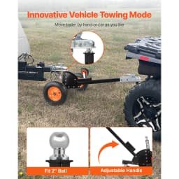 VEVOR 1500lbs Tongue Trailer Dolly 2 in 1 Boat Mover with 22in-26in Adjustable Height & 15.2 in Tires for Moving Car RV Trailers