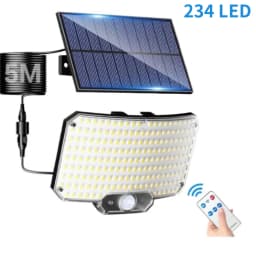 234LED Solar Lights Outdoor 3 Modes Motion Sensor with Remote Super Bright Solar Wall Lamp Waterproof Floodlight for Yard Garage