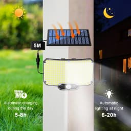 234LED Solar Lights Outdoor 3 Modes Motion Sensor with Remote Super Bright Solar Wall Lamp Waterproof Floodlight for Yard Garage