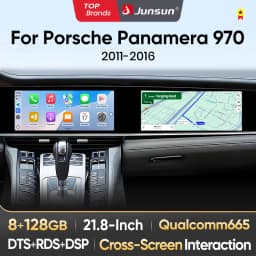 Junsun Qualcomm 665 Car Radio For Porsche Panamera 970 2011-2017 Dual screen Upgraded Interactive Carplay DTS Multimedia Player