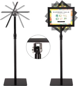Information stand A4, information stand height adjustable, poster stand, advertising stand, poster stand, display stand (black)