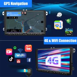 ESSGOO 9" Android 14 8-Core 6+128GB Carplay Car Stereo For VW Golf 5 6 Passat Polo Touran Tiguan Jetta 4G DSP GPS WIFI AM FM BT