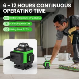 4D 16 Lines 360 ° Self-Leveling Laser Levels with Tripod and Suitcase Horizontal and Vertical Professional Laser Level Tool